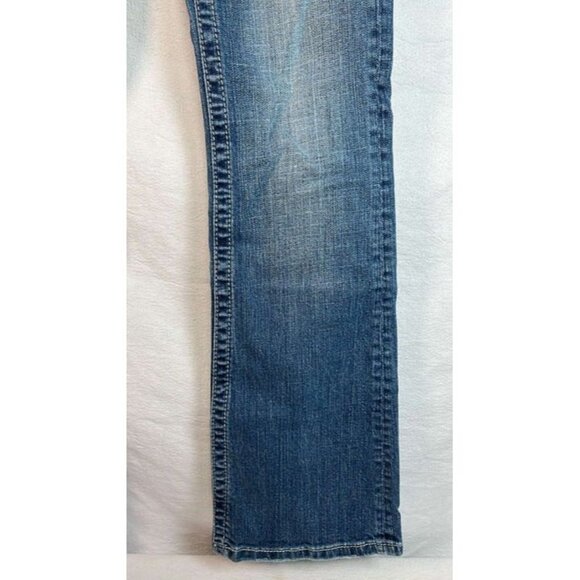 MissMe Boot Jeans Size 27 Rose Embellishments to back Boho Festival Biker Club C - Picture 10 of 11